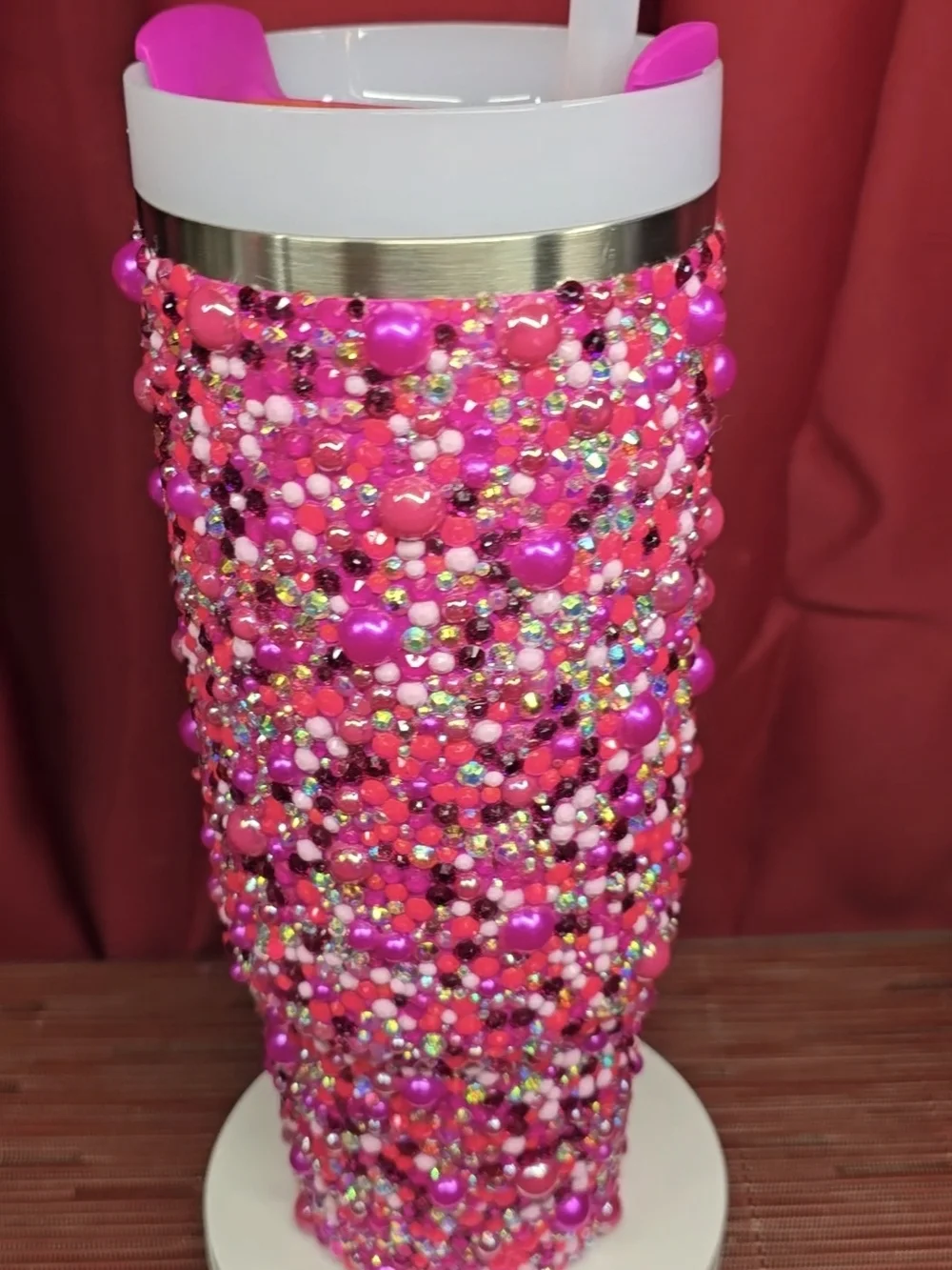 Stanley Quencher Flowstate 30oz bedazzled Vivid Violet Stainless Steel Tumbler - Picture 6 of 11